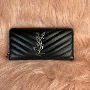 Authentic YSL zip around wallet